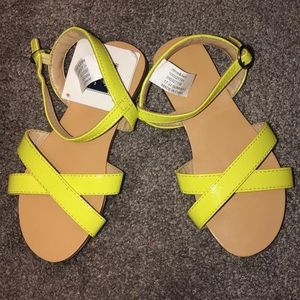 Janie and Jack sandals NWT neon yellow